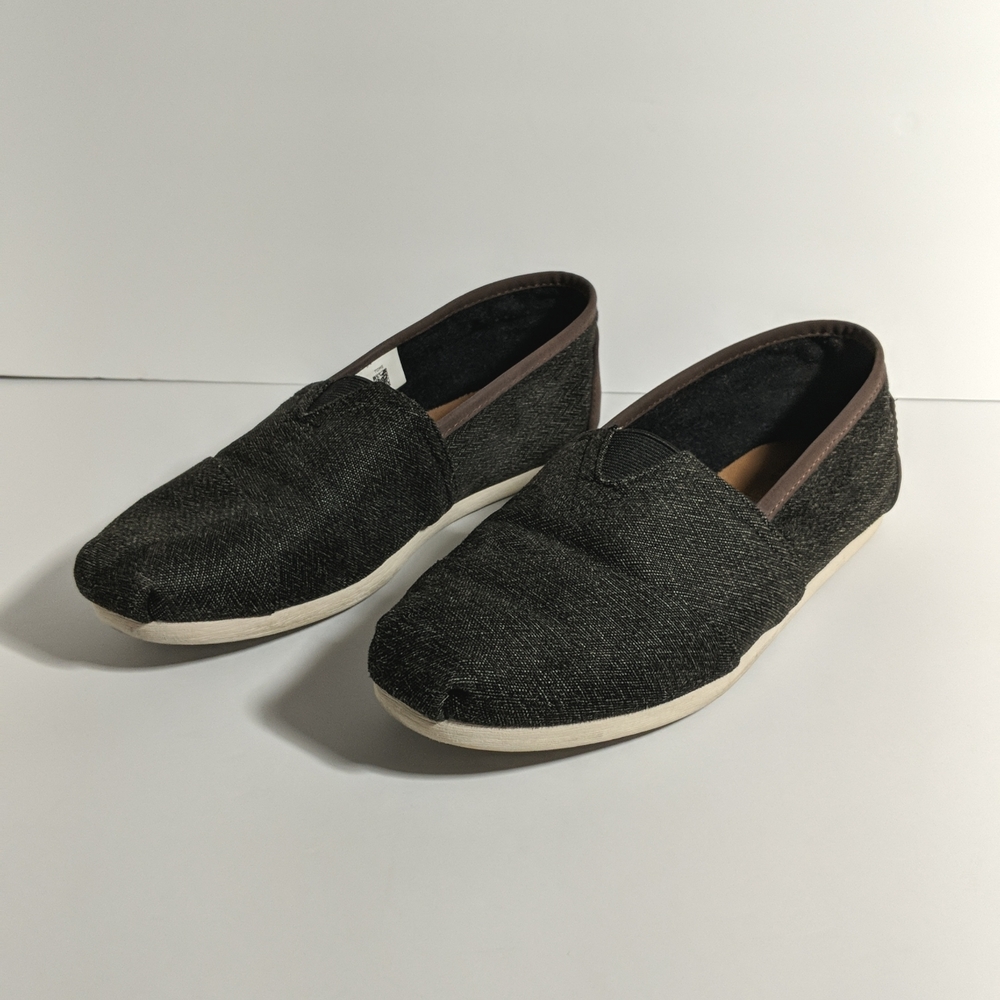 Toms | classic alpargatas herringbone slip-on shoes men's size 7